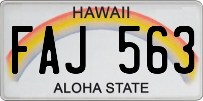 HI license plate FAJ563