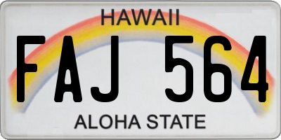 HI license plate FAJ564
