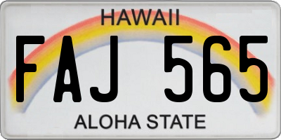 HI license plate FAJ565