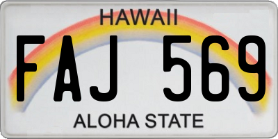 HI license plate FAJ569
