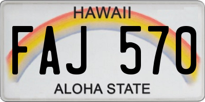 HI license plate FAJ570