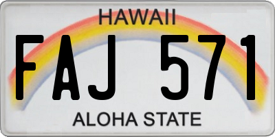 HI license plate FAJ571
