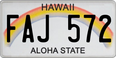 HI license plate FAJ572