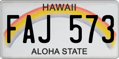 HI license plate FAJ573