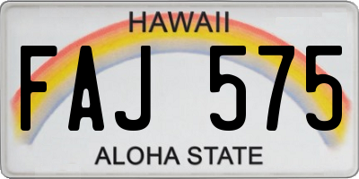 HI license plate FAJ575