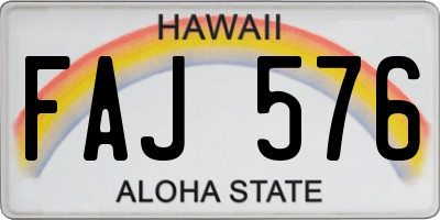 HI license plate FAJ576