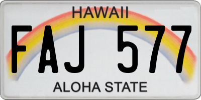 HI license plate FAJ577