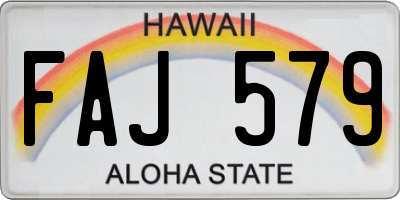 HI license plate FAJ579