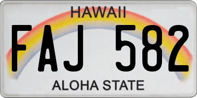 HI license plate FAJ582