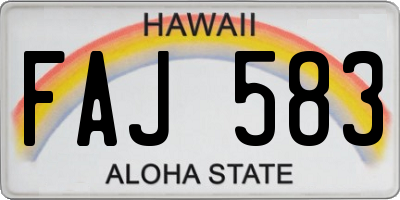 HI license plate FAJ583
