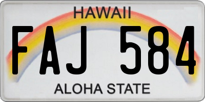 HI license plate FAJ584