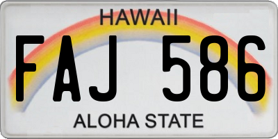 HI license plate FAJ586