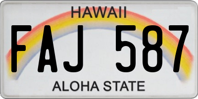 HI license plate FAJ587