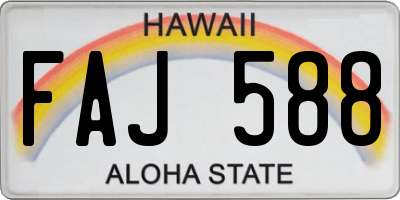HI license plate FAJ588