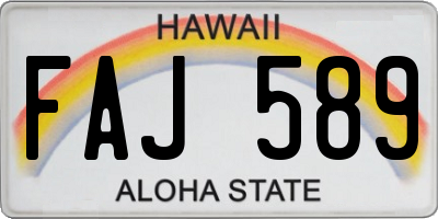 HI license plate FAJ589