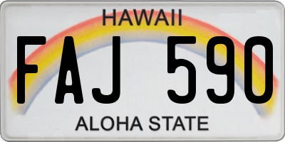 HI license plate FAJ590