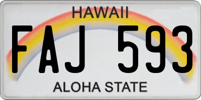 HI license plate FAJ593