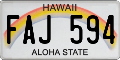 HI license plate FAJ594