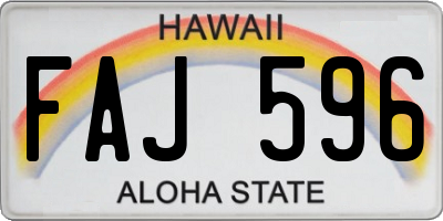 HI license plate FAJ596