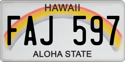 HI license plate FAJ597