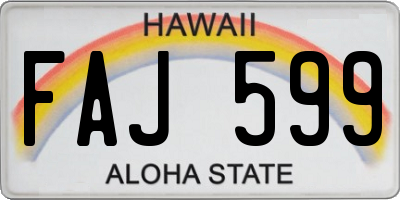 HI license plate FAJ599
