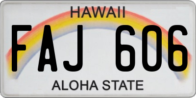 HI license plate FAJ606