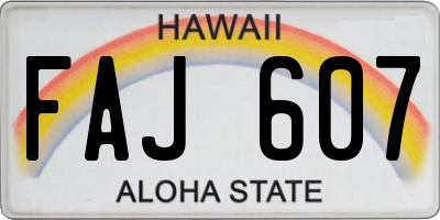 HI license plate FAJ607