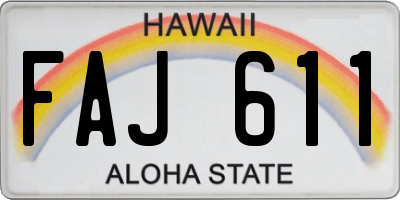 HI license plate FAJ611