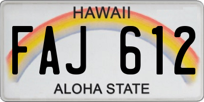 HI license plate FAJ612