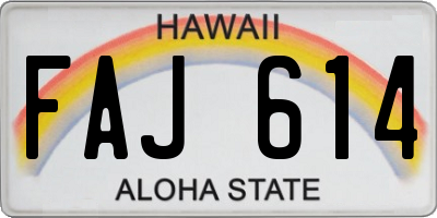 HI license plate FAJ614