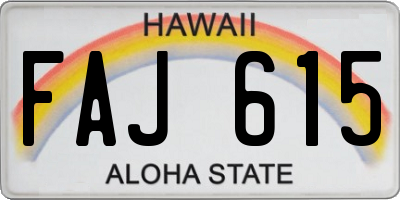 HI license plate FAJ615