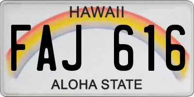 HI license plate FAJ616