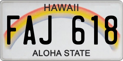 HI license plate FAJ618