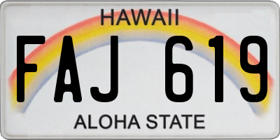 HI license plate FAJ619