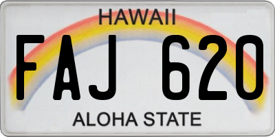 HI license plate FAJ620
