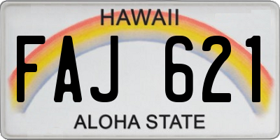 HI license plate FAJ621