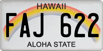 HI license plate FAJ622