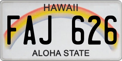 HI license plate FAJ626