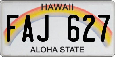 HI license plate FAJ627