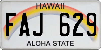 HI license plate FAJ629