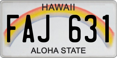 HI license plate FAJ631