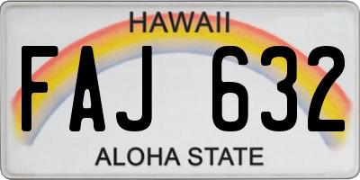 HI license plate FAJ632