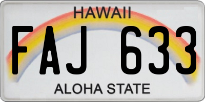 HI license plate FAJ633