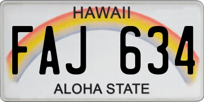 HI license plate FAJ634