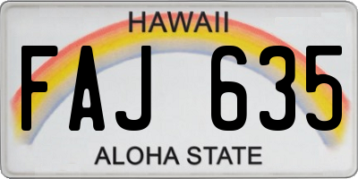 HI license plate FAJ635
