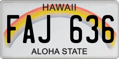 HI license plate FAJ636