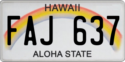HI license plate FAJ637