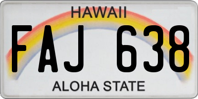 HI license plate FAJ638