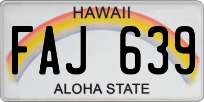 HI license plate FAJ639