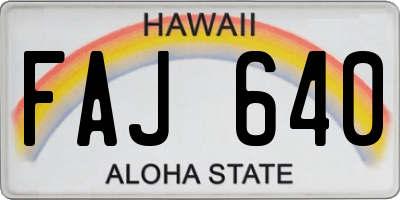 HI license plate FAJ640